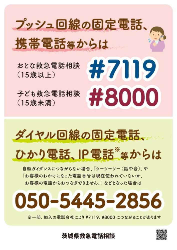 別添2 茨城県救急電話相談案内チラシ (1)