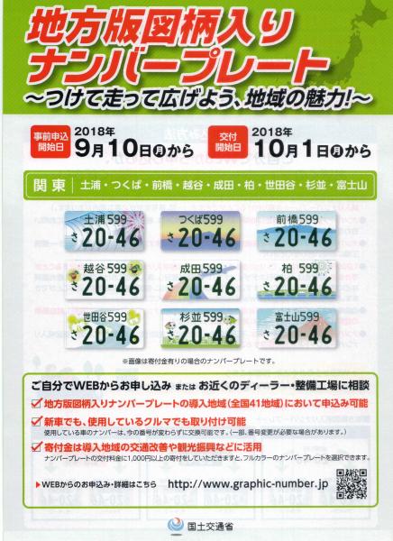 関東版図柄入りナンバー交付チラシ表面